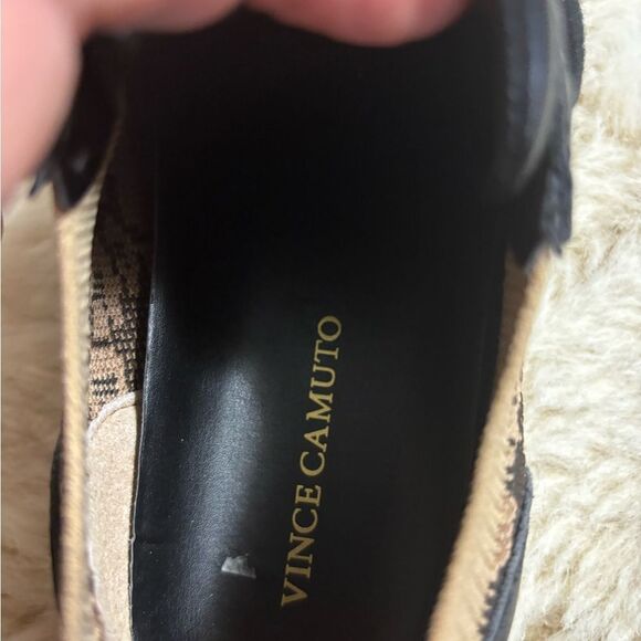 Vince Camuto Black and Tan Leopard Print Sneakers with Chunky Sole - Picture 2 of 8